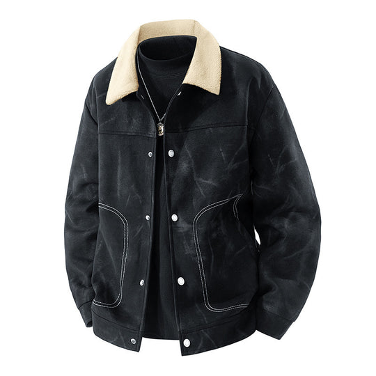 Herren Lässige Jeansjacke mit warmem Futter Shop Nory