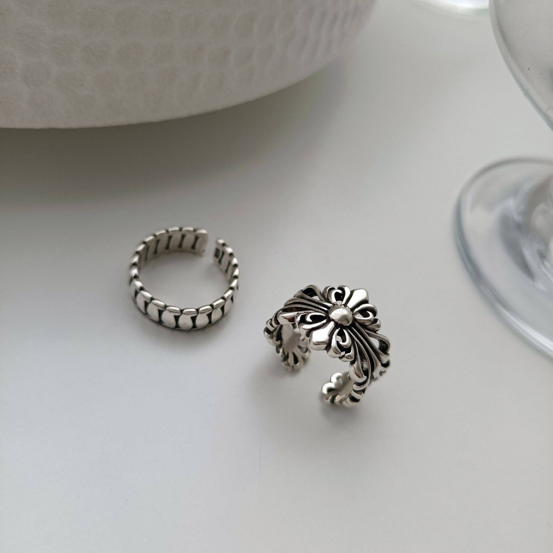 Damenring mit filigranem Blumenmuster Shop Nory