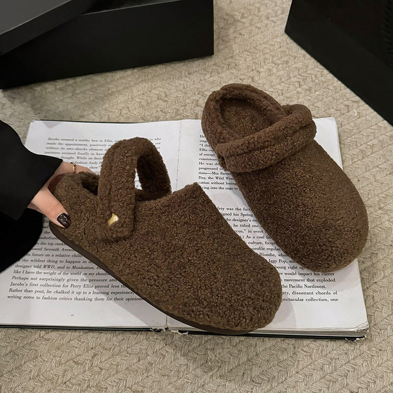 Damen Gefütterte Teddy-Pantoletten mit Umschlag und gepolstertem Komfortfußbett Shop Nory