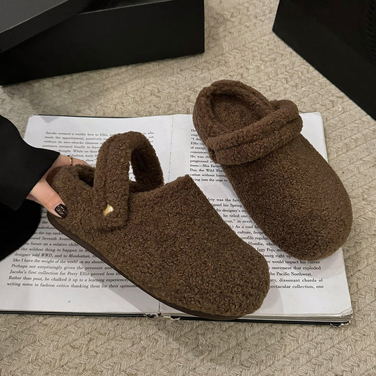 Damen Gefütterte Teddy-Pantoletten mit Umschlag und gepolstertem Komfortfußbett Shop Nory