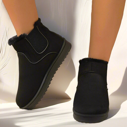 Damen Gefütterte Chelsea-Winterbooties mit elastischem Einsatz und Teddyfellfutter Shop Nory