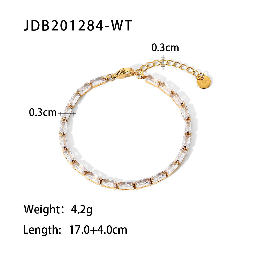 Damen Armband mit funkelnden Zirkonia und hypoallergenem Edelstahl Shop Nory