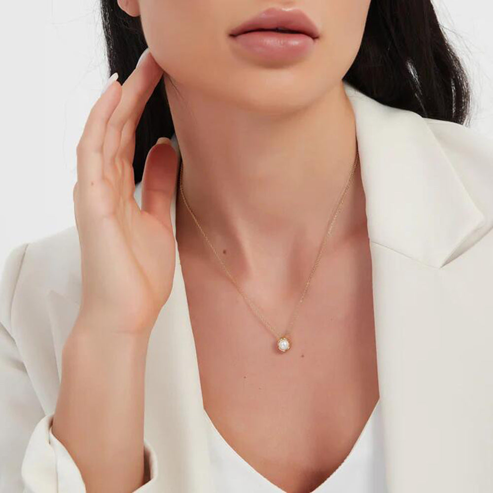 Damen Halskette mit einzigartigem Perlenanhänger und verstellbarem Edelstahlverschluss Shop Nory