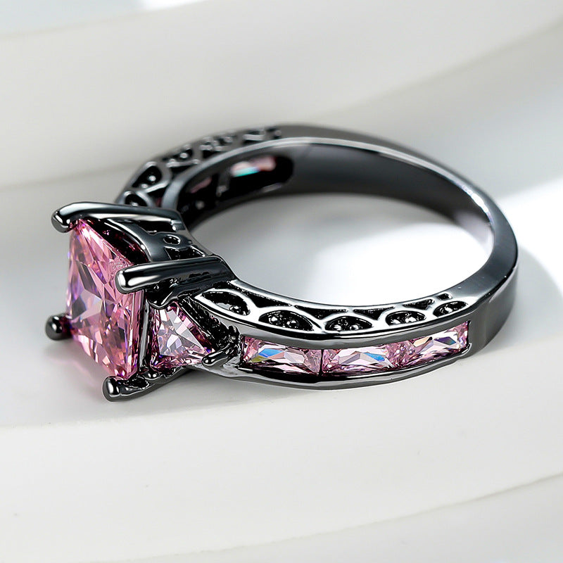 Damen Ring mit funkelndem grünem Zirkon und eleganter Edelstahlfassung Shop Nory