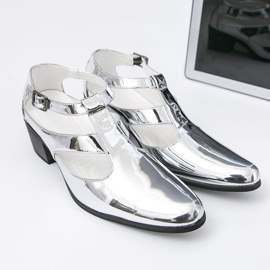 Damen Elegante Metallic Heels mit verstellbarem Riemen Shopnory