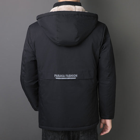 Herren Übergangsjacke mit Teddyfutter, winddichter Außenhülle und Kapuze Shop Nory