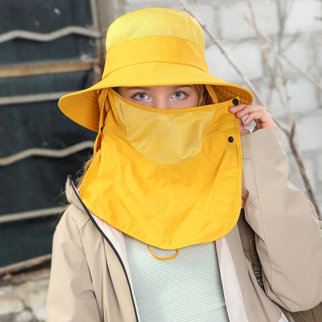 Shopnory | Vollabdeckung Gesicht Sonnenschutz Maske im Freien UV Eimer Hut