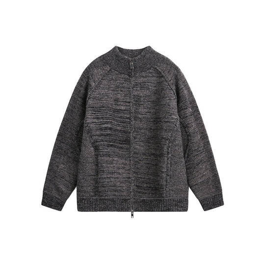 Unisex Strick‑Zipjacke mit Stehkragen, Raglanärmeln und gerippten Bündchen Shop Nory