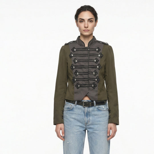 Damen Kurz geschnittener militärinspirierter Blouson mit Zierkordeln Shop Nory