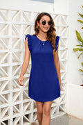 Damen Freizeitkleid mit Rüschendetails und lockerem Schnitt Shopnory
