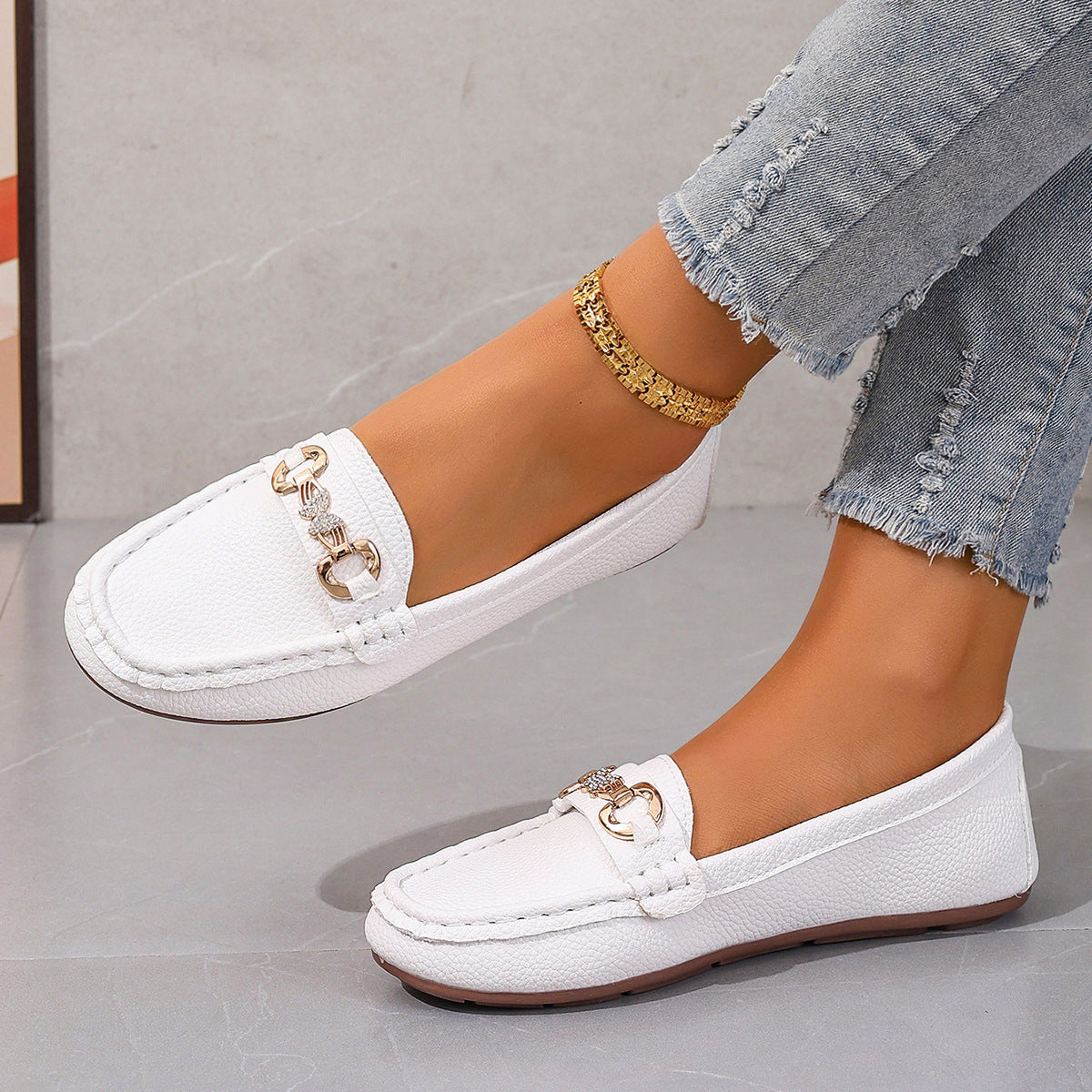 Damen Mokassins mit stylischem Schnallen-Detail Shopnory