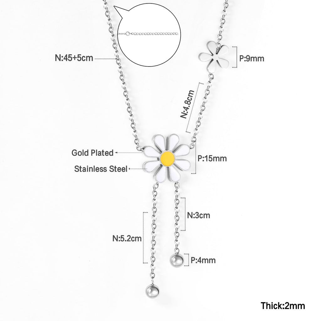 Damen schmückendes Armband mit verspieltem Margaritenmotiv und hochwertiger Edelstahloberfläche Shop Nory