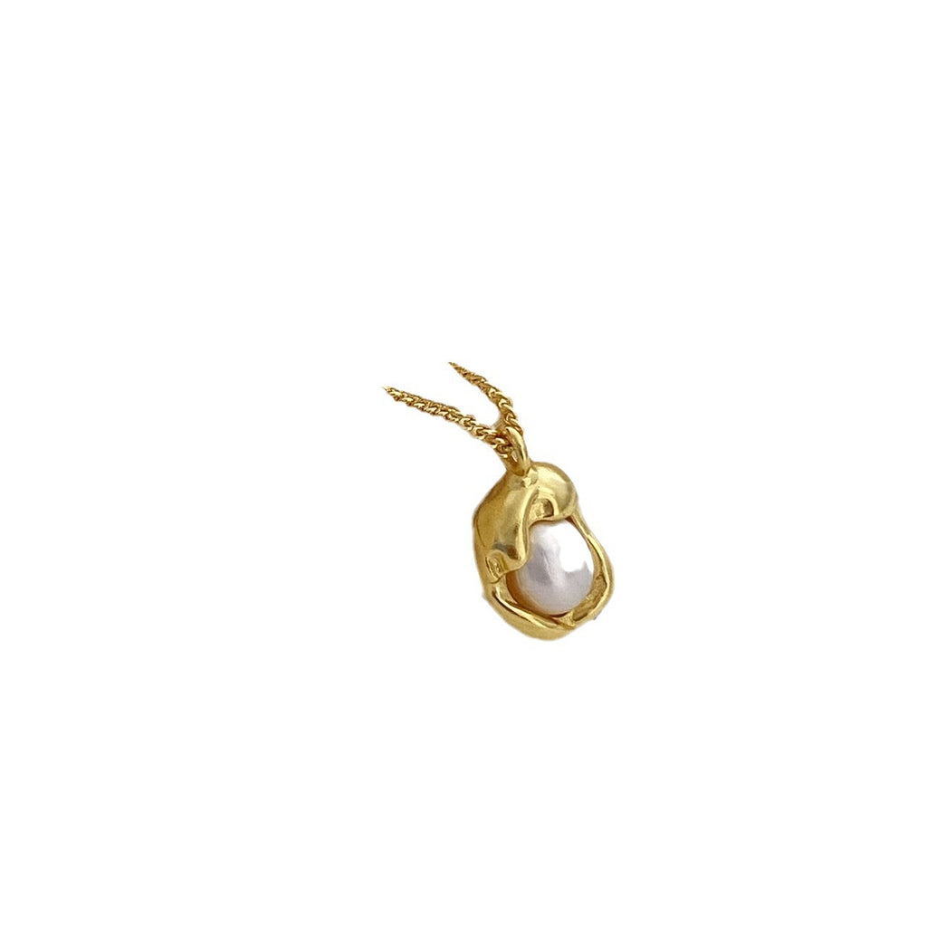 Damen Halskette mit hochwertigem Perlenanhänger und modernem Silberdesign Shop Nory