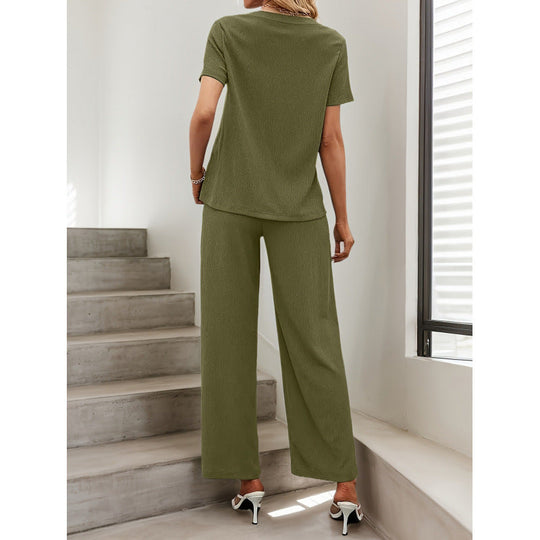 Damen Kurzarm-Overall mit Rüschendetails und Bindegürtel