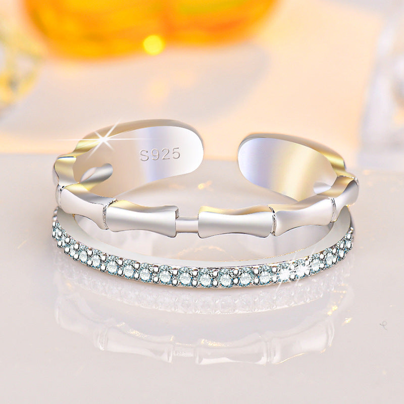 Damen Offener Ring mit elegantem Zirkonia-Besatz Shop Nory