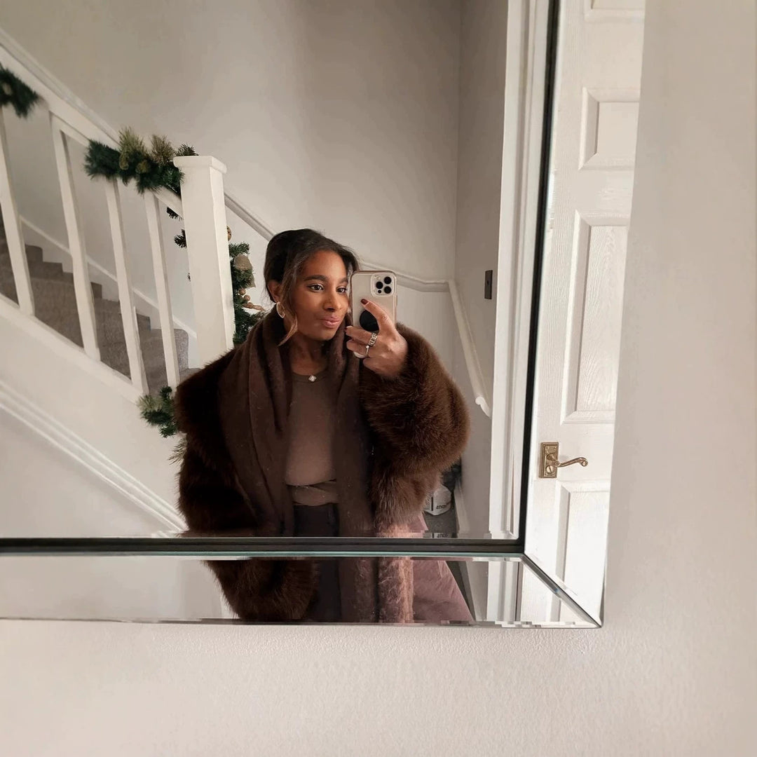 Damen Kurze Voluminöse Hochflor-Faux-Fur-Bolerojacke mit Boxy-Silhouette Shop Nory
