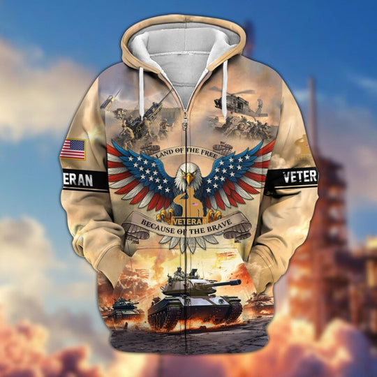 Herren Kapuzensweater mit amerikanischem Veteranenmotiv Shop Nory