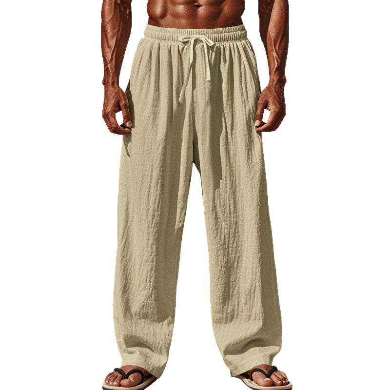 Herren lässige Strandhose mit elastischem Bund und seitlichen Eingrifftaschen