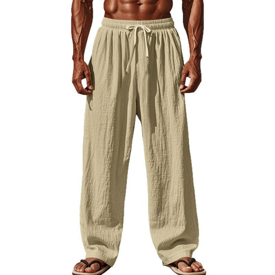 Herren lässige Strandhose mit elastischem Bund und seitlichen Eingrifftaschen