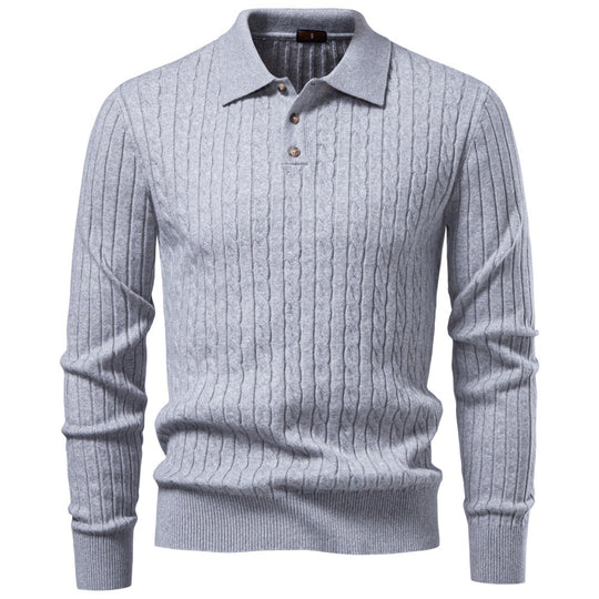 Herren Feinstrick-Polo mit Zopfmuster und Kragen Shop Nory
