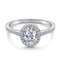 Damen luxuriöser Verlobungsring mit diamantbesetztem Rahmen Shop Nory