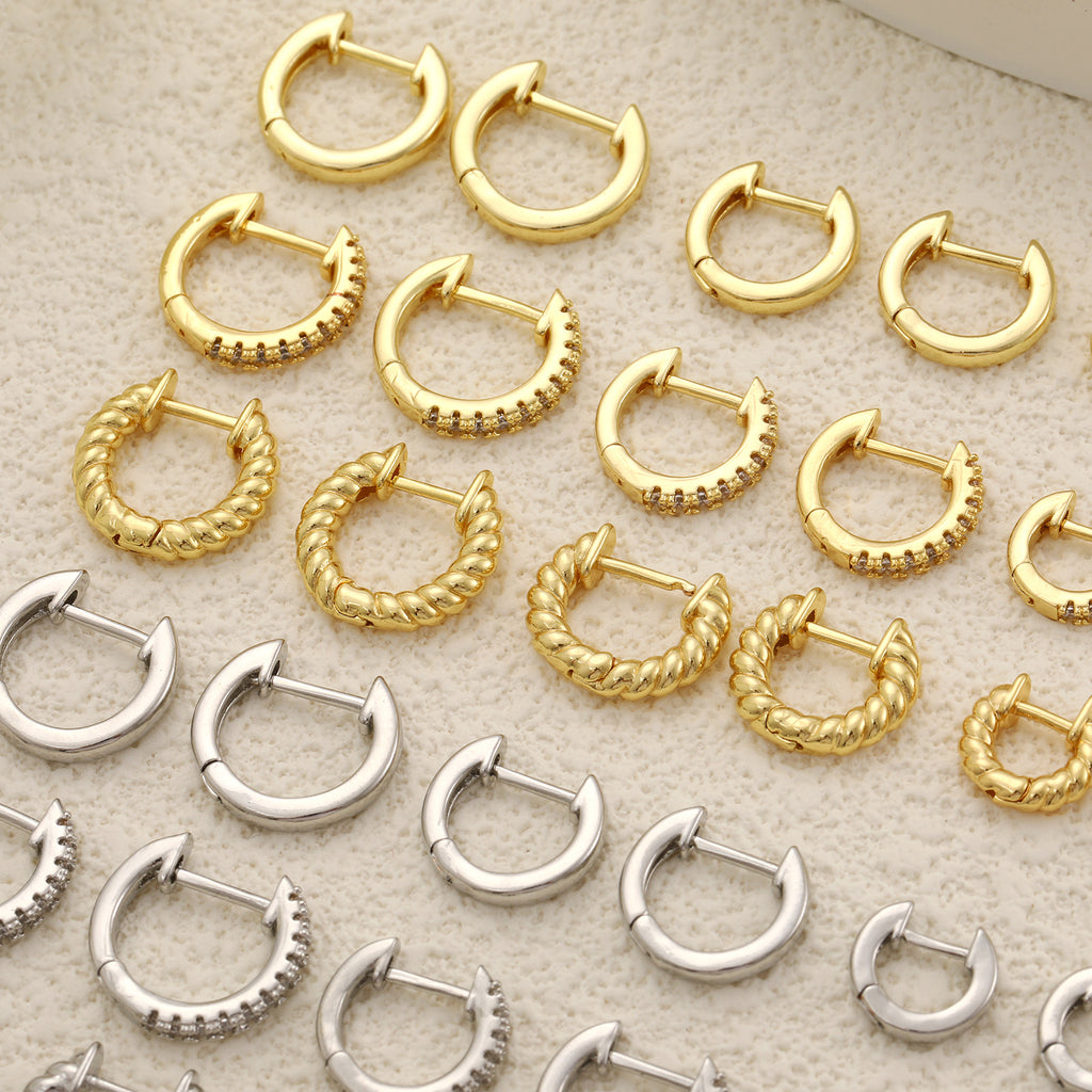 Damen Creolen mit drehendem Seil-Design Shop Nory
