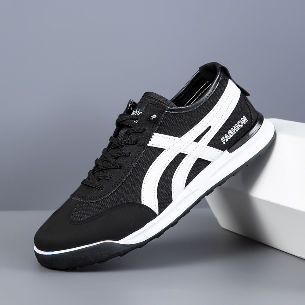Herren Retro-leichte Low-Top Sneaker mit Canvas-Obermaterial und Wildleder-Overlays Shop Nory