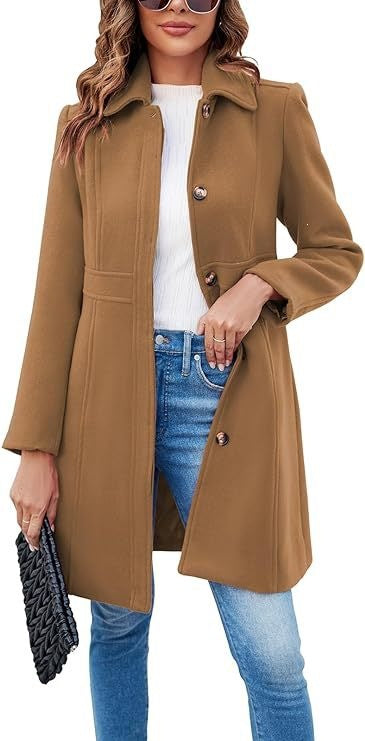 Damen Elegante Wollmantel