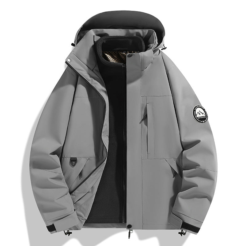 Damen zweilagige Softshell-Outdoorjacke mit herausnehmbarer Fleece-Innenjacke und Kapuze Shop Nory