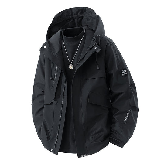 Herren Minimalistischer Urban‑Softshell‑Parka mit verdeckten Utility‑Taschen und verstellbarer Kapuze Shop Nory