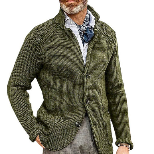 Herren Strickjacke mit Stehkragen und Strukturstrick Shop Nory