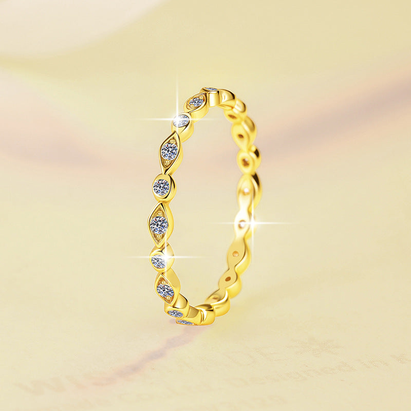 Damen zierlicher Zirkonia-Ring mit elegantem Wellenmuster Shop Nory