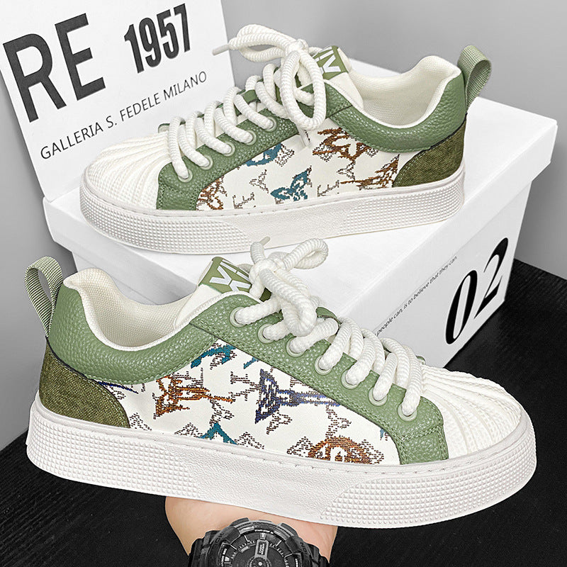 Damen Low-Top Sneaker mit besticktem Schmetterlingsmuster und strukturierter Zehenkappe Shopy Nory