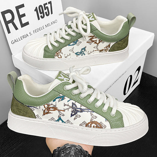 Damen Low-Top Sneaker mit besticktem Schmetterlingsmuster und strukturierter Zehenkappe Shopy Nory