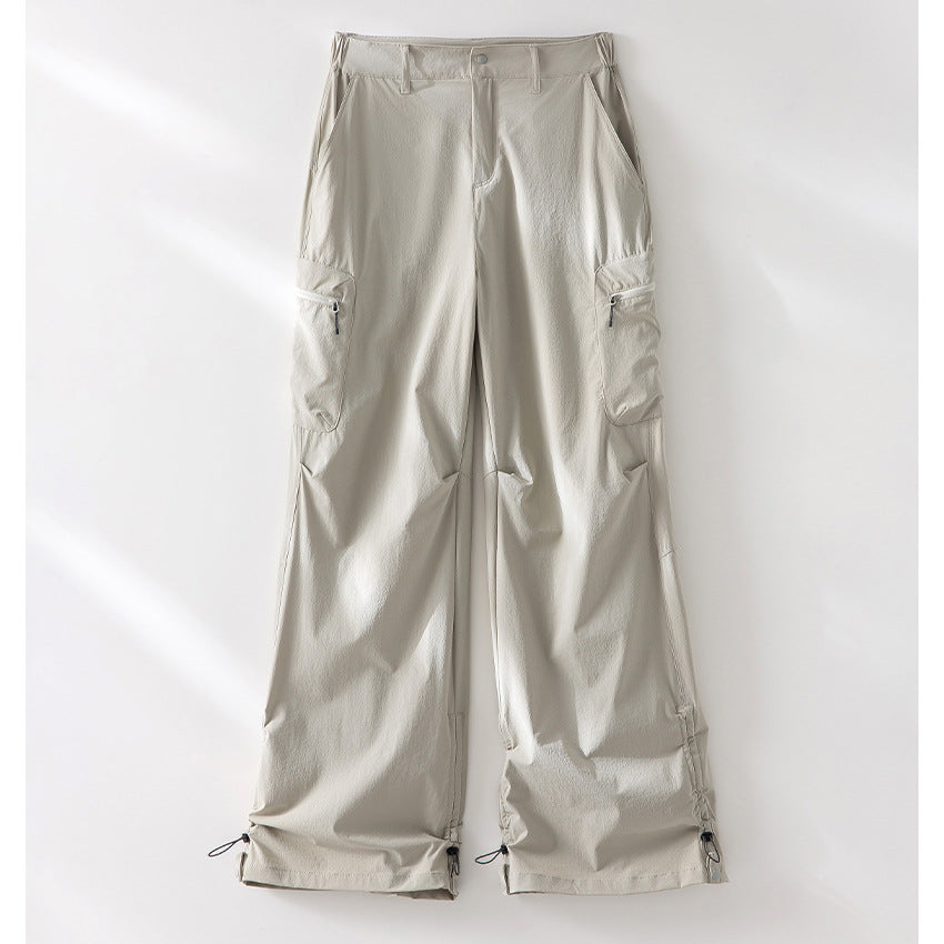 Damen Technische Weite Cargo-Hose mit verstellbarem Saum und Mehrfachtaschen Shop Nory
