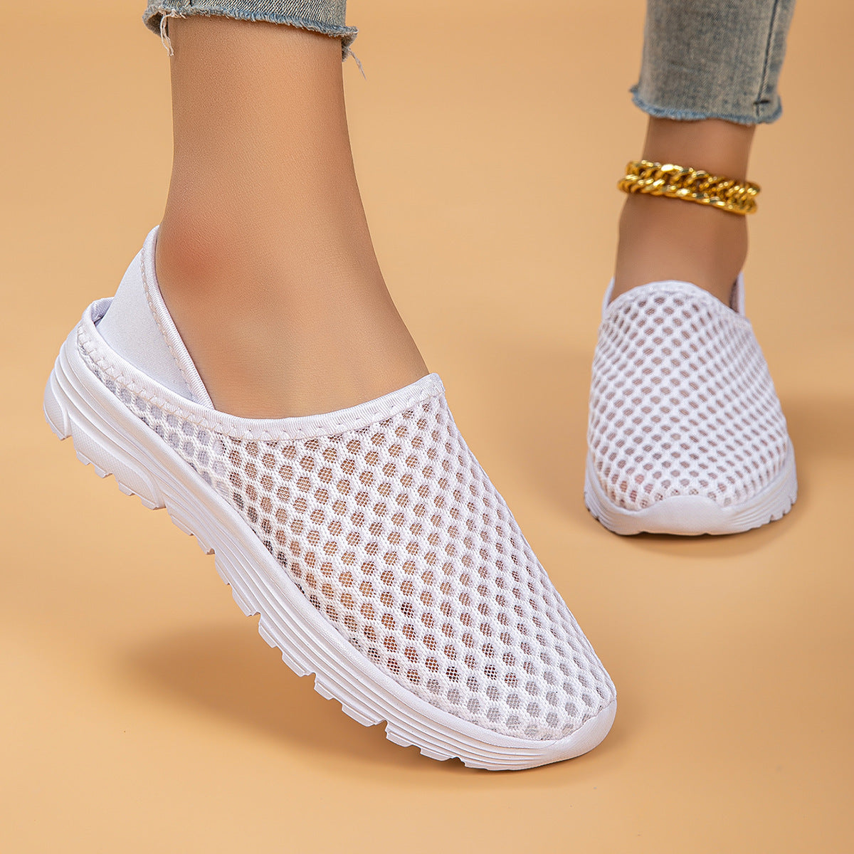Damen Atmungsaktive Slip-On Freizeitschuhe