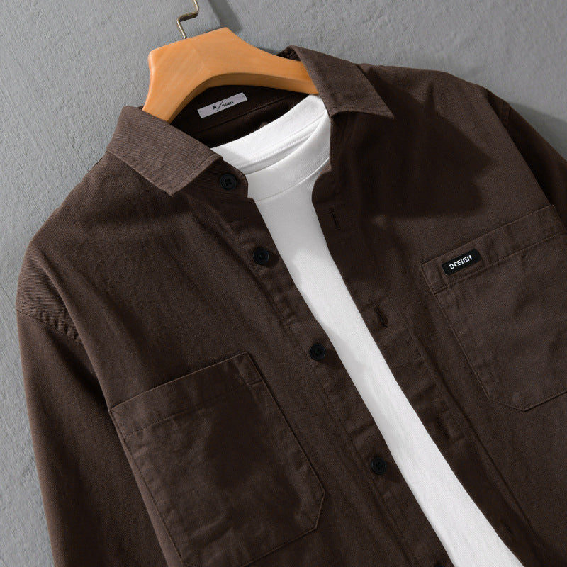 Herren Baumwoll-Overshirt im Hemdjackenstil mit aufgesetzten Brusttaschen und relaxed Fit Shop Nory