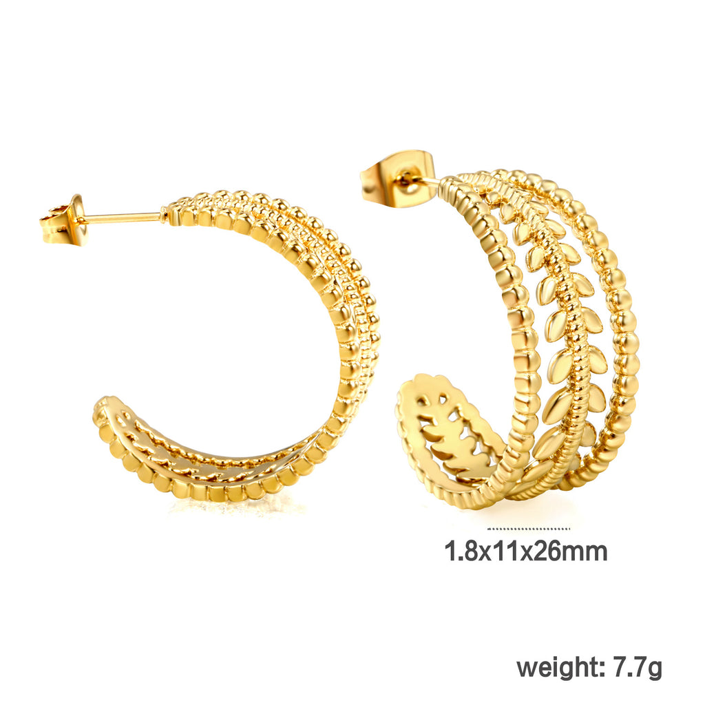 Damen Hängende Creolen mit kunstvollem Design und goldplattierter Oberfläche Shop Nory