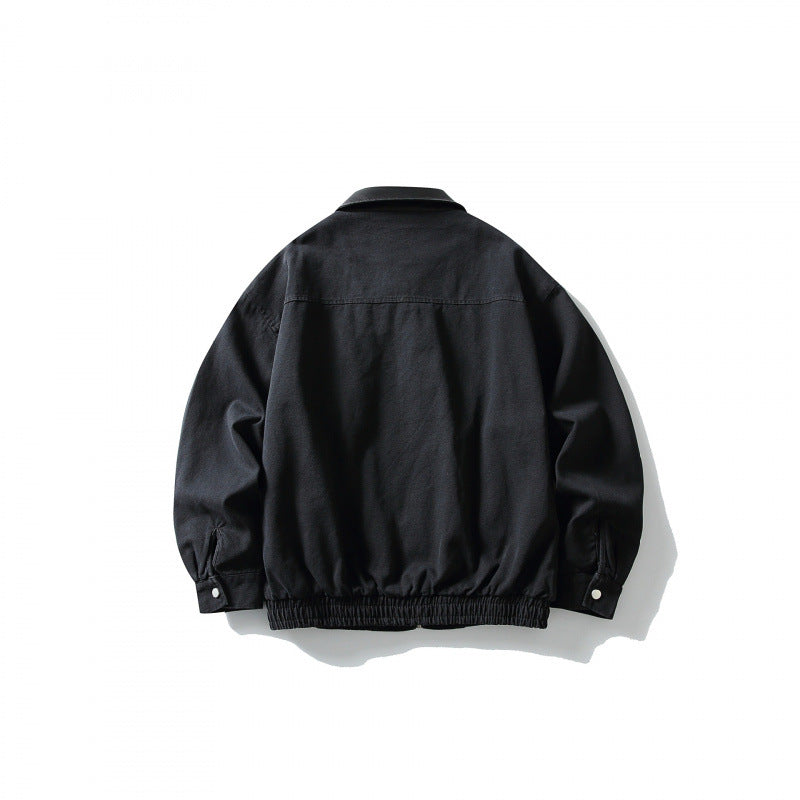 Herren Boxy-Workerjacke mit Kunstleder-Kragen, durchgehendem Reißverschluss und elastischem Saum Shop Nory