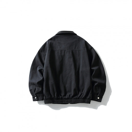 Herren Boxy-Workerjacke mit Kunstleder-Kragen, durchgehendem Reißverschluss und elastischem Saum Shop Nory