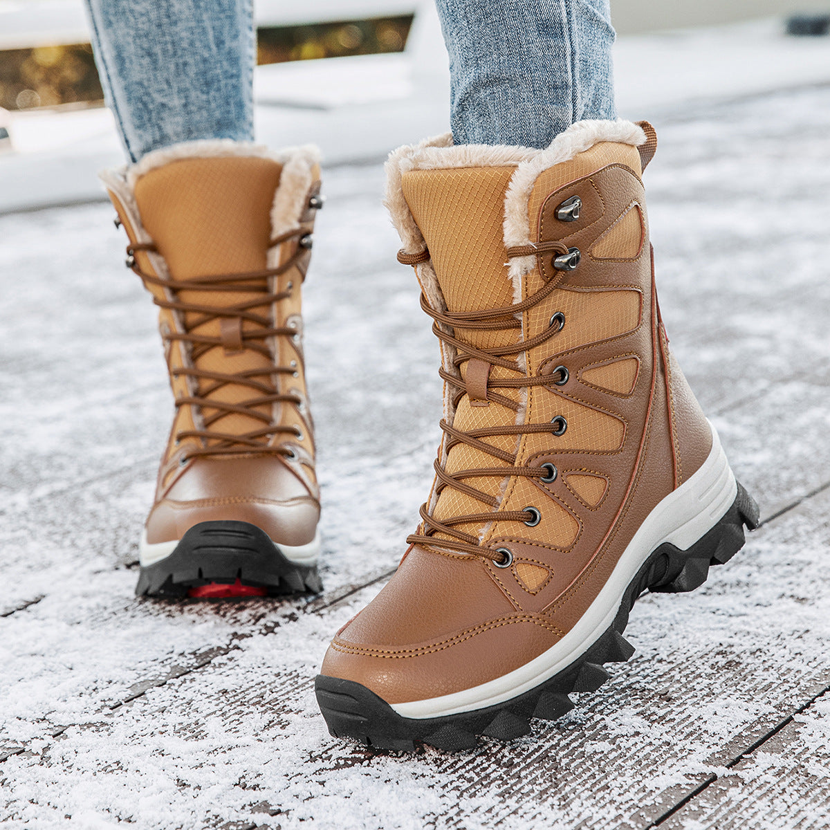Damen Wasserdichte Winterstiefel mit isolierendem Futter und rutschfester Sohle Shopnory