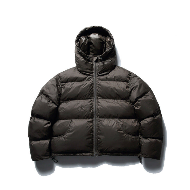 Unisex Kurze Boxy-Pufferjacke mit Volumen‑Kapuze, wasserabweisender Shell und thermischer Daunenfüllung Shop Nory