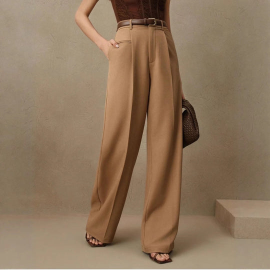 Damen Weite und elegante Anzughose mit hohen Bund
