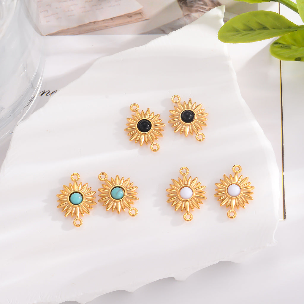 Damen Sonnenanhänger mit schwarzem Stein und goldenem Finish Shop Nory