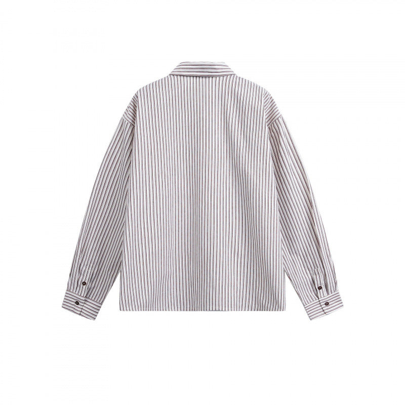 Damen Gestreifte Oversize‑Hemdjacke mit verdecktem Reißverschluss und Brusttasche Shop Nory