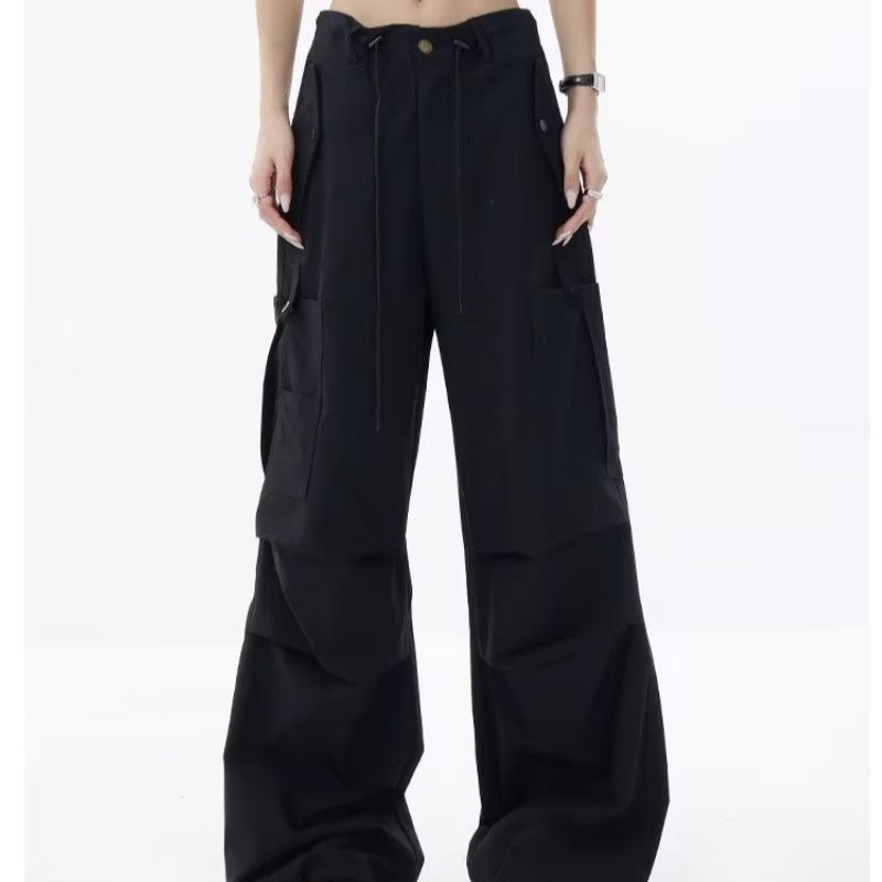 Damen Cargo-Hose im lässigen Oversized-Schnitt mit praktischen Taschen und verstellbarem Bund Shopnory