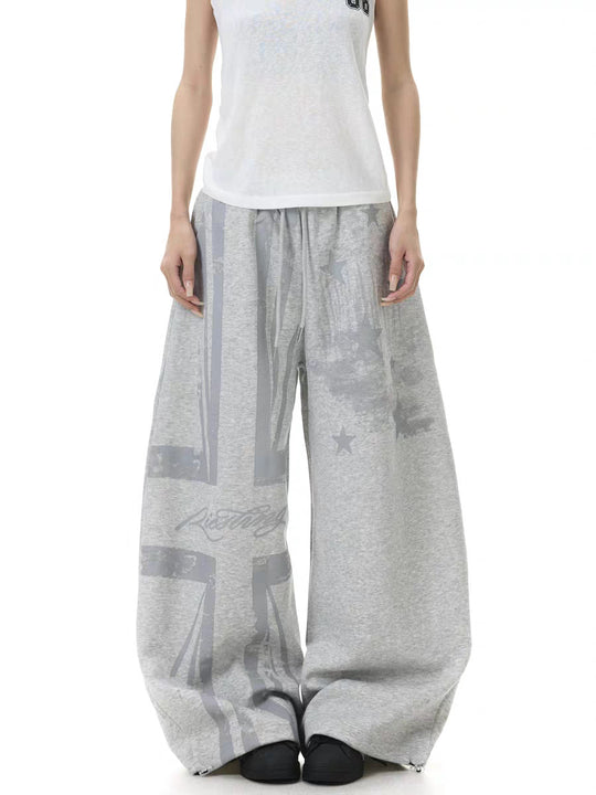 Damen Lässige Übergröße Sweatpants mit grafischen Designelementen Shop Nory