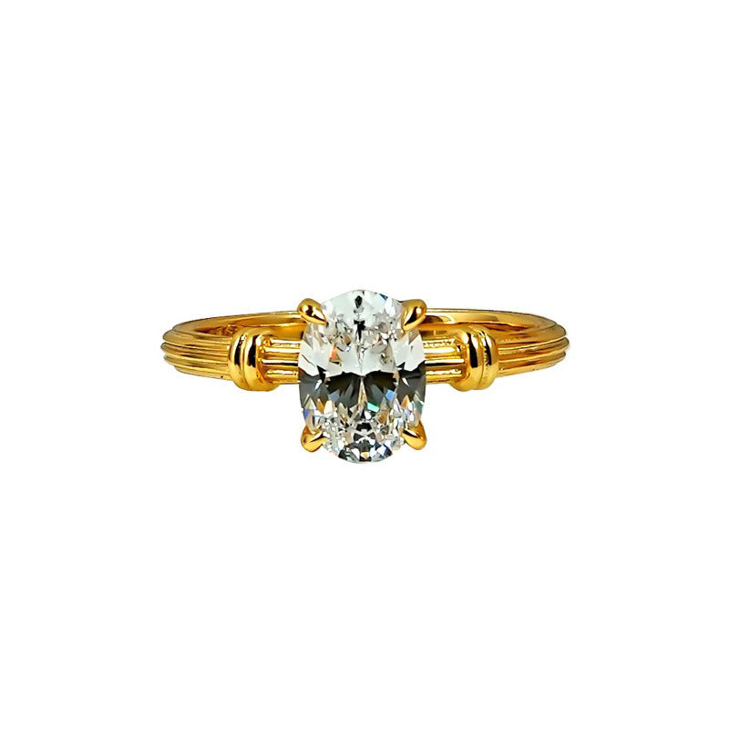 Damen Ring mit kunstvollem ovalen Kristall und elegantem Drahtdesign Shop Nory