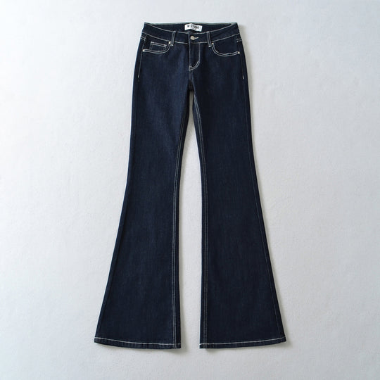 Damen Flared-Jeans mit dekorativer Mittelnaht und Kontrastnähten Shop Nory