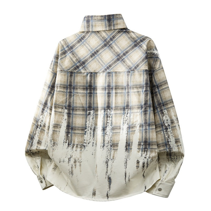 Herren Modische Karo Hemdjacke Shop Nory